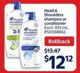 Walmart Head & Shoulders Shampoo or Conditioner offer