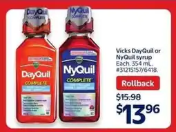 Walmart Vicks DayQuil or NyQuil Syrup offer