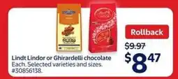 Walmart Lindt Lindor or Ghirardelli Chocolate offer