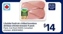 Walmart Lilydale fresh air-chilled boneless skinless chicken breasts 4-pack offer