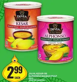 Food Basics DIVYA KESAR OR ALPHONSO MANGO PULP offer