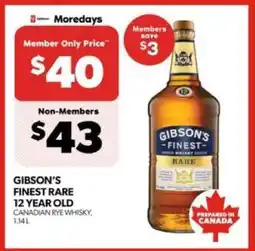Real Canadian Liquorstore Gibson's Finest Rare 12 Year Old offer