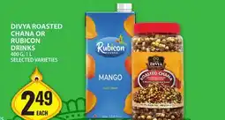 Food Basics DIVYA ROASTED CHANA OR RUBICON DRINKS offer