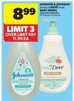 Real Canadian Superstore Johnson & Johnson or Dove Baby Needs offer