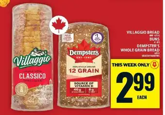 Food Basics Villaggio Bread / Dempster's Whole Grain Bread offer