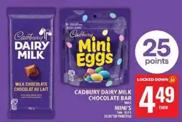 Food Basics Cadbury Dairy Milk Chocolate Bar & Mini Eggs offer