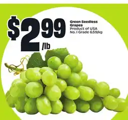 FreshCo Green Seedless Grapes, Product of USA No.1 Grade 6.59/kg offer