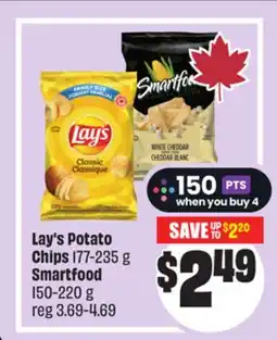 FreshCo Lay's Potato Chips 177-235g Smartfood 150-220 g offer