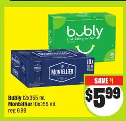 FreshCo Bubly 12x355 mL Montellier 10x355 mL offer