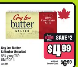 FreshCo Gay Lea Butter Salted or Unsalted 454 g offer