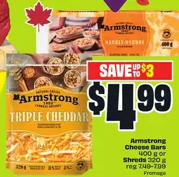 FreshCo Armstrong Cheese Bars 400 g or Shreds 320 g offer
