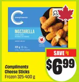 FreshCo Compliments Cheese Sticks Frozen 325-400 g offer