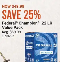 Cabela's Federal Champion . 22 LR Value Pack offer