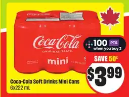 FreshCo Coca-Cola Soft Drinks Mini Cans 6x222 mL offer