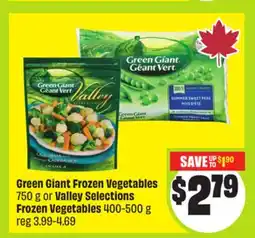 FreshCo Green Giant Frozen Vegetables 750 g or Valley Selections Frozen Vegetables 400-500 g offer