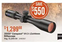 Cabela's ZEISS Conquest V4 3-12x44mm Riflescope offer