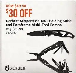 Cabela's Gerber Suspension-NXT Folding Knife and Paraframe Multi-Tool Combo offer