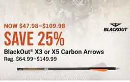 Cabela's BlackOut X3 or X5 Carbon Arrows offer