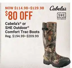 Cabela's Cabela's or SHE Outdoor Comfort Trac Boots offer