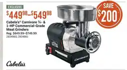 Cabela's Cabela's Carnivore ¾-& 1-HP Commercial-Grade Meat Grinders offer