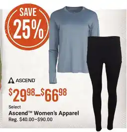 Cabela's Select Ascend Women's Apparel offer