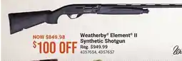 Cabela's Weatherby Element II Synthetic Shotgun offer