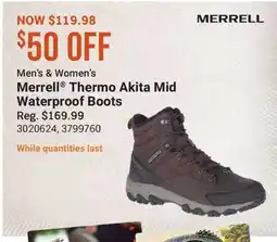 Cabela's Merrell Thermo Akita Mid Waterproof Boots offer