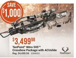 Cabela's TenPoint Nitro 505 Crossbow Package with ACUslide offer