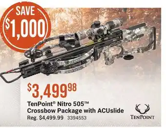 Cabela's TenPoint Nitro 505 Crossbow Package with ACUslide offer
