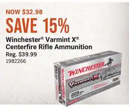 Cabela's Winchester Varmint X Centerfire Rifle Ammunition offer