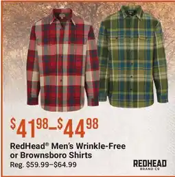 Cabela's RedHead Men's Wrinkle-Free or Brownsboro Shirts offer