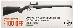 Cabela's CVA Wolf V2 Black/Stainless. 50 Cal. Muzzleloader offer