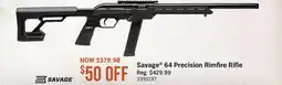 Cabela's Savage 64 Precision Rimfire Rifle offer