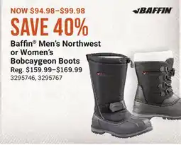 Cabela's Baffin Men's Northwest or Women's Bobcaygeon Boots offer