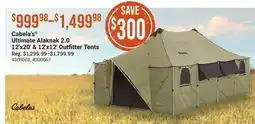 Cabela's Cabela's Ultimate Alaknak 2.0 12' x20' & 12' x12' Outfitter Tents offer