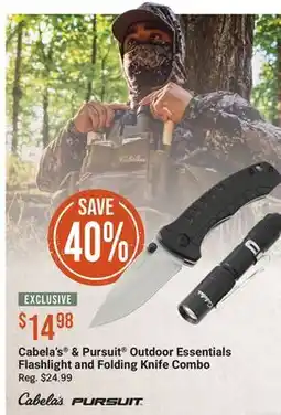 Cabela's Cabela's & Pursuit Outdoor Essentials Flashlight and Folding Knife Combo offer