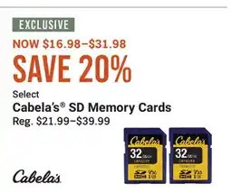 Cabela's Cabela's SD Memory Cards offer