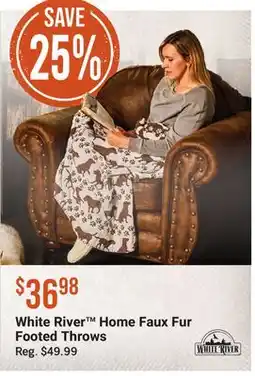 Cabela's White River Home Faux Fur Footed Throws offer
