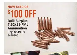 Cabela's Bulk Surplus 7.62x39 FMJ Ammunition offer