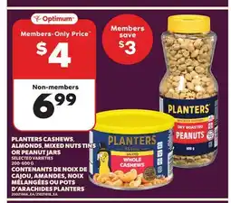 Independent Grocer PLANTERS CASHEWS, ALMONDS MIXED NUTS TINS OR PEANUT JARS, 200-600 G offer
