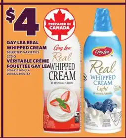 Independent Grocer GAY LEA REAL WHIPPED CREAM, 225 G offer