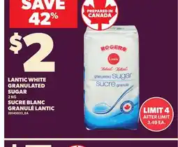 Independent Grocer LANTIC WHITE GRANULATED SUGAR, 2 KG offer