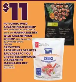 Independent Grocer PC JUMBO WILD ARGENTINIAN SHRIMP, 340 G OR MARINA DEL REY WILD ARGENTINIAN SHRIMP, 300 G offer