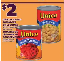 Independent Grocer UNICO CANNED TOMATOES OR LEGUMES, 540/796 ML offer