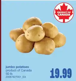 Wholesale Club JUMBO POTATOES, 50 lb offer