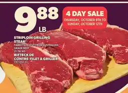 Independent Grocer STRIPLOIN GRILLING STEAK offer