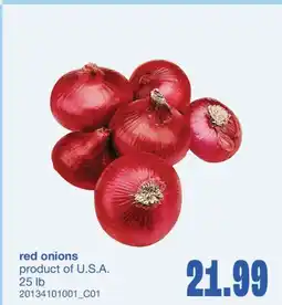 Wholesale Club RED ONIONS, 25 lb offer