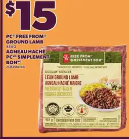 Independent Grocer PC FREE FROM GROUND LAMB, 454 G offer
