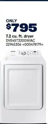 RONA SAMSUNG 7.2 cu. ft. dryer offer