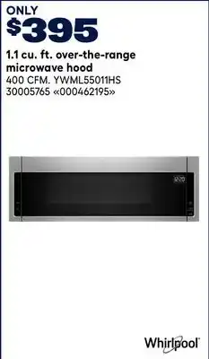 RONA 1.1 cu. ft. over-the-range microwave hood offer
